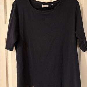 Chico's Black Relaxed Boxy Short Sleeve Tee Size 3